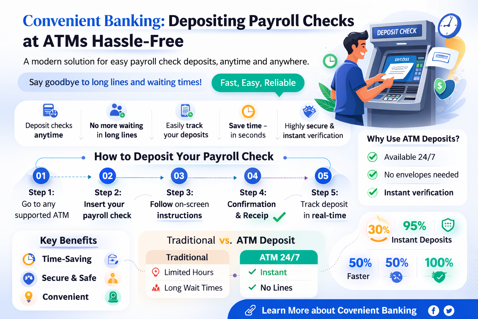 can i deposit a payroll check at an atm