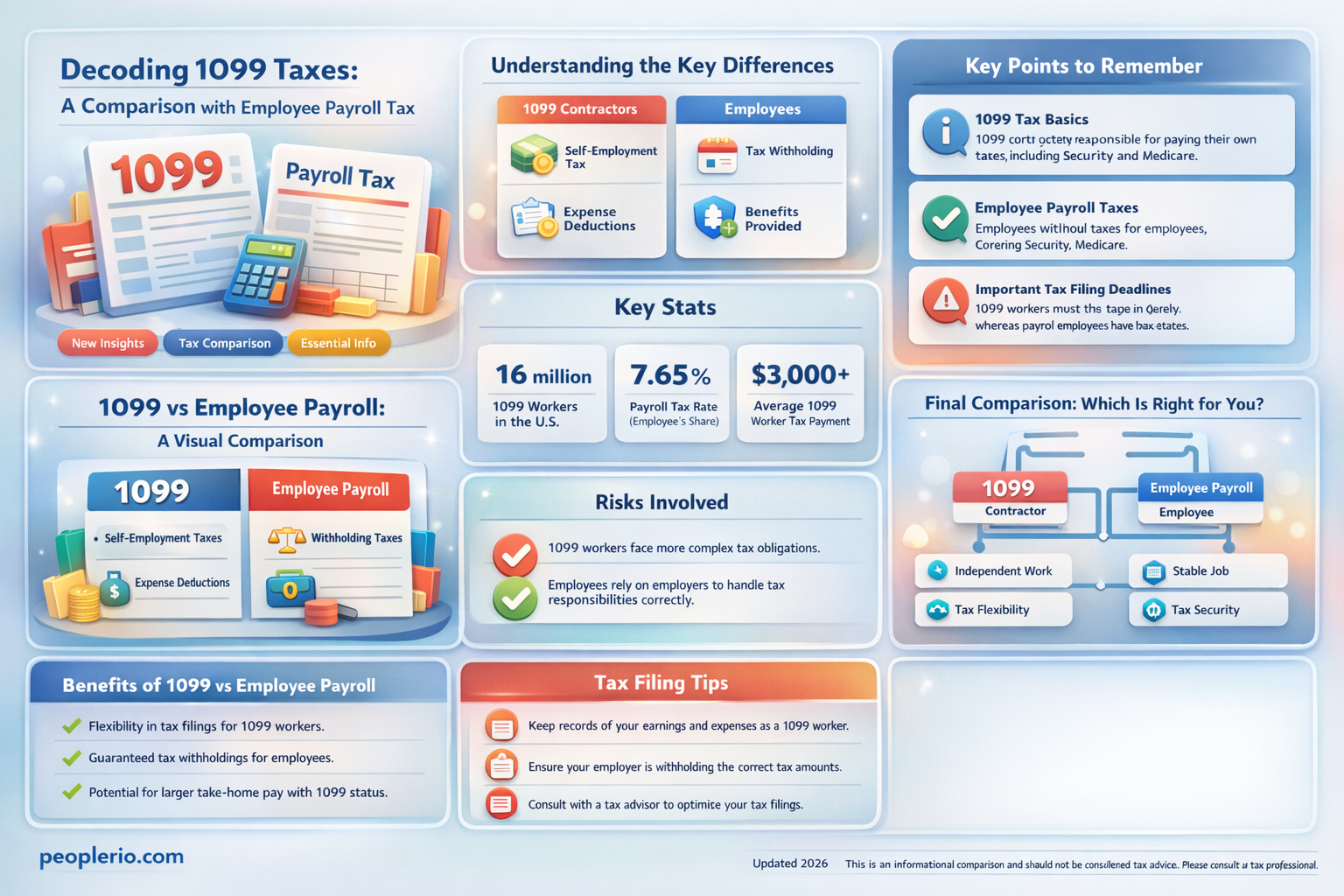 are taxes on 1099 less than employee payroll tax