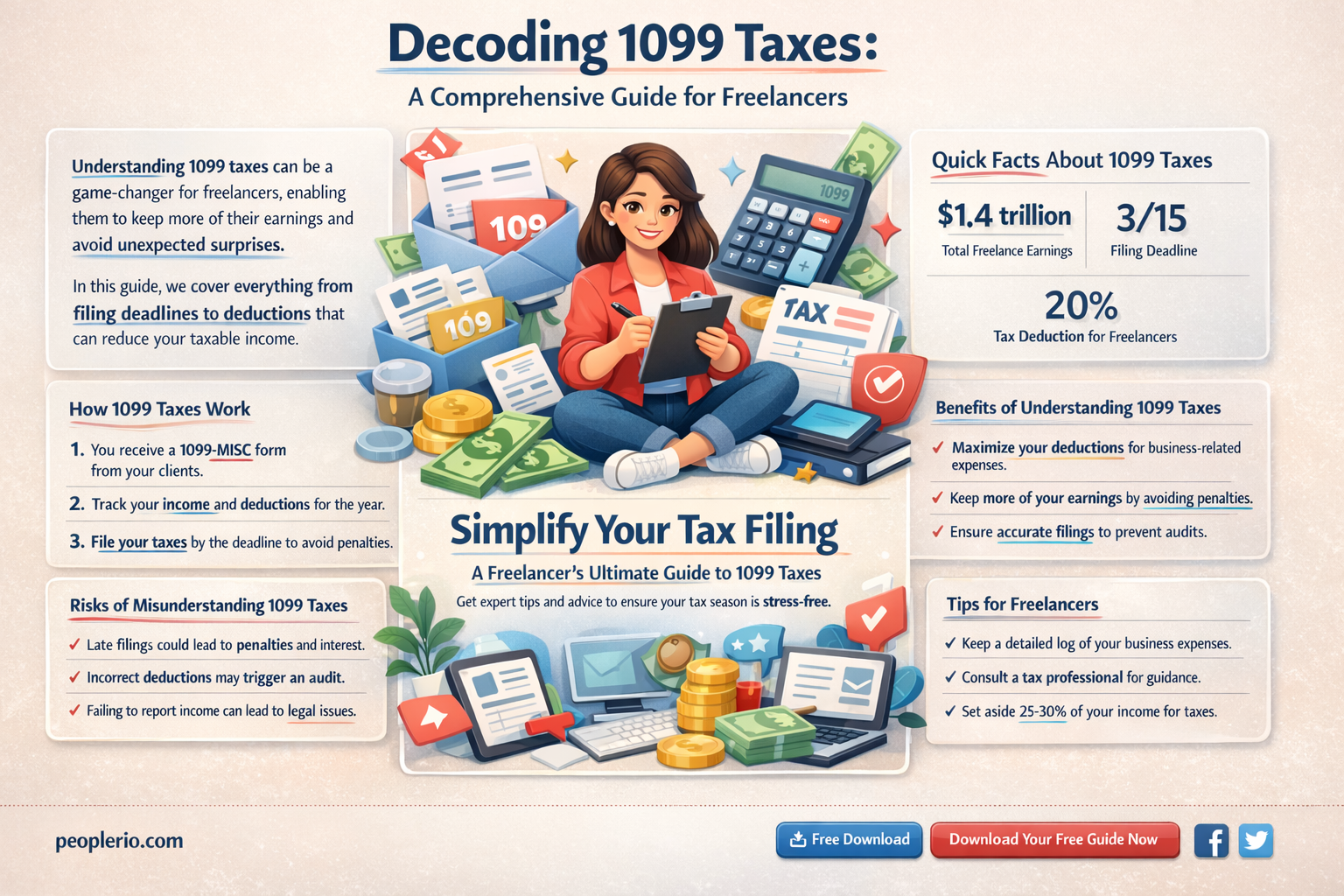 how much taxes does a 1099 employee pay