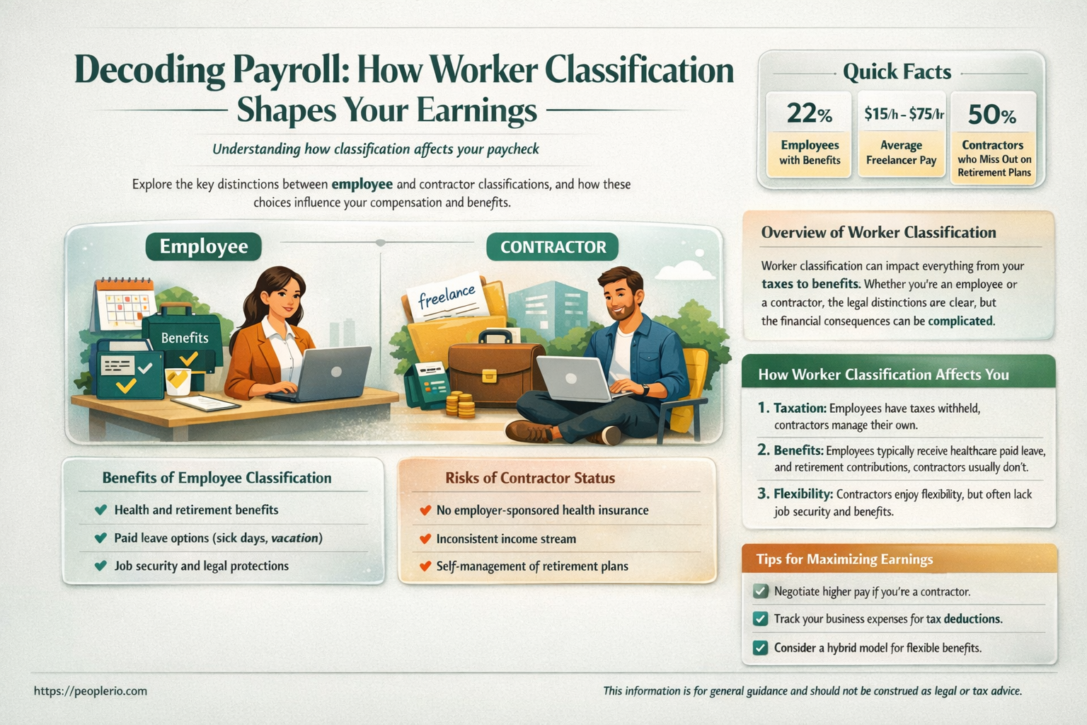 how do the payroll calculations differ depending on worker classification