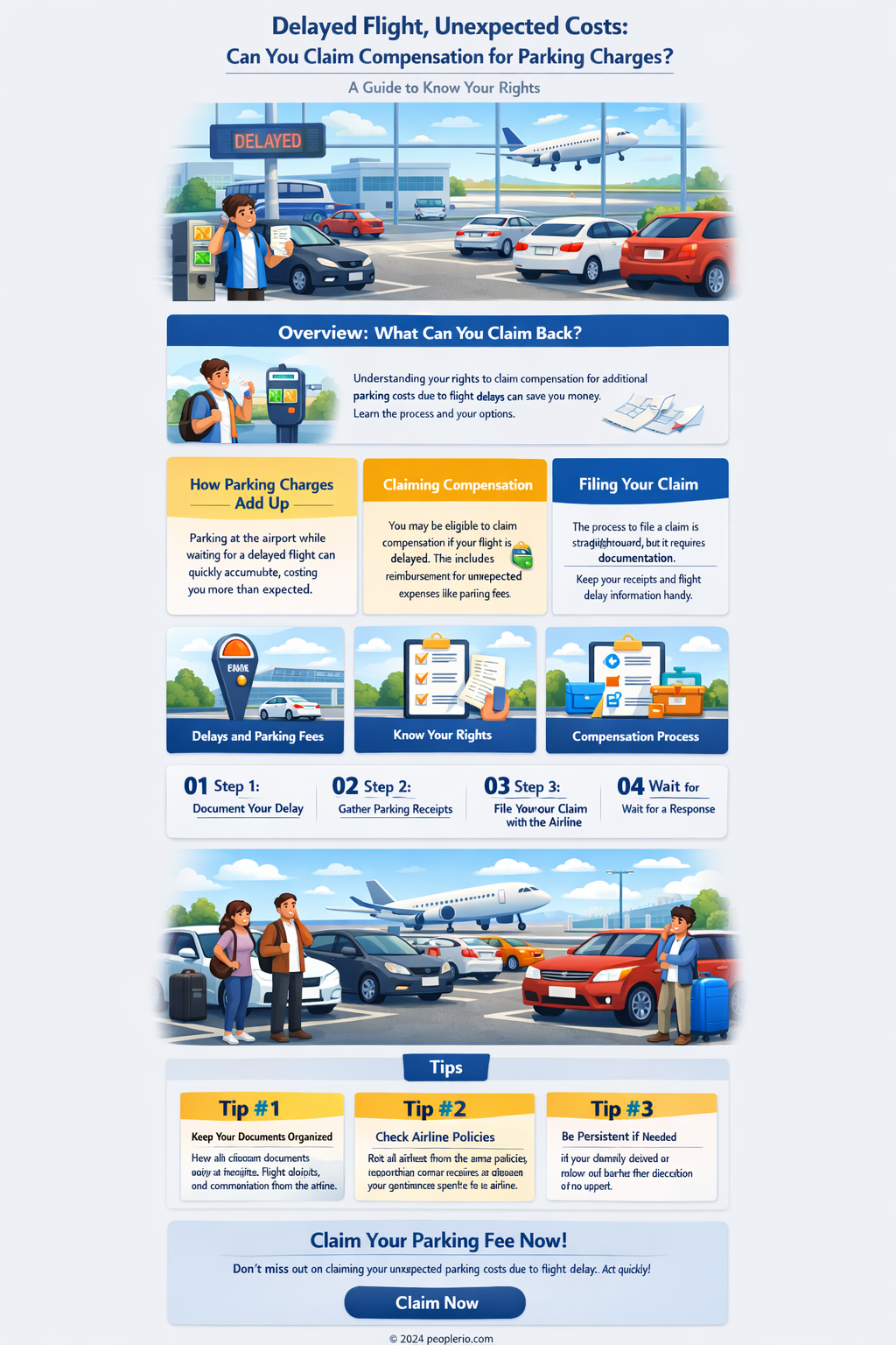 can I claim compensation for delayed flight car parking charges