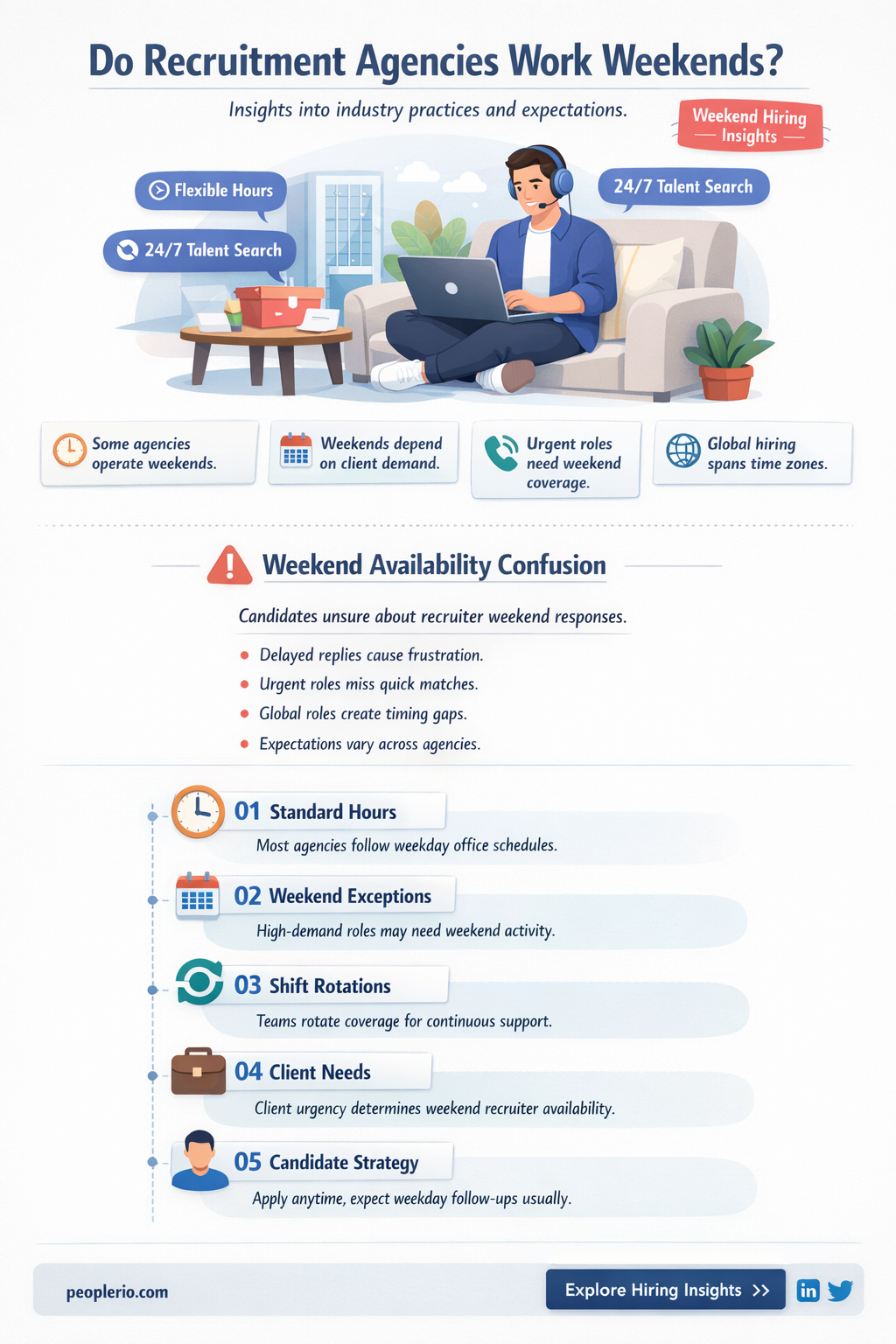 do recruitment agencies work weekends