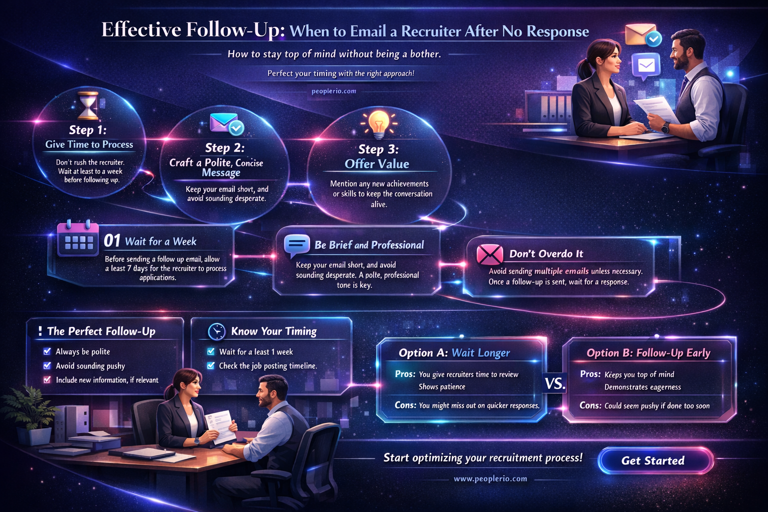 how often should i email recruiter if no reply