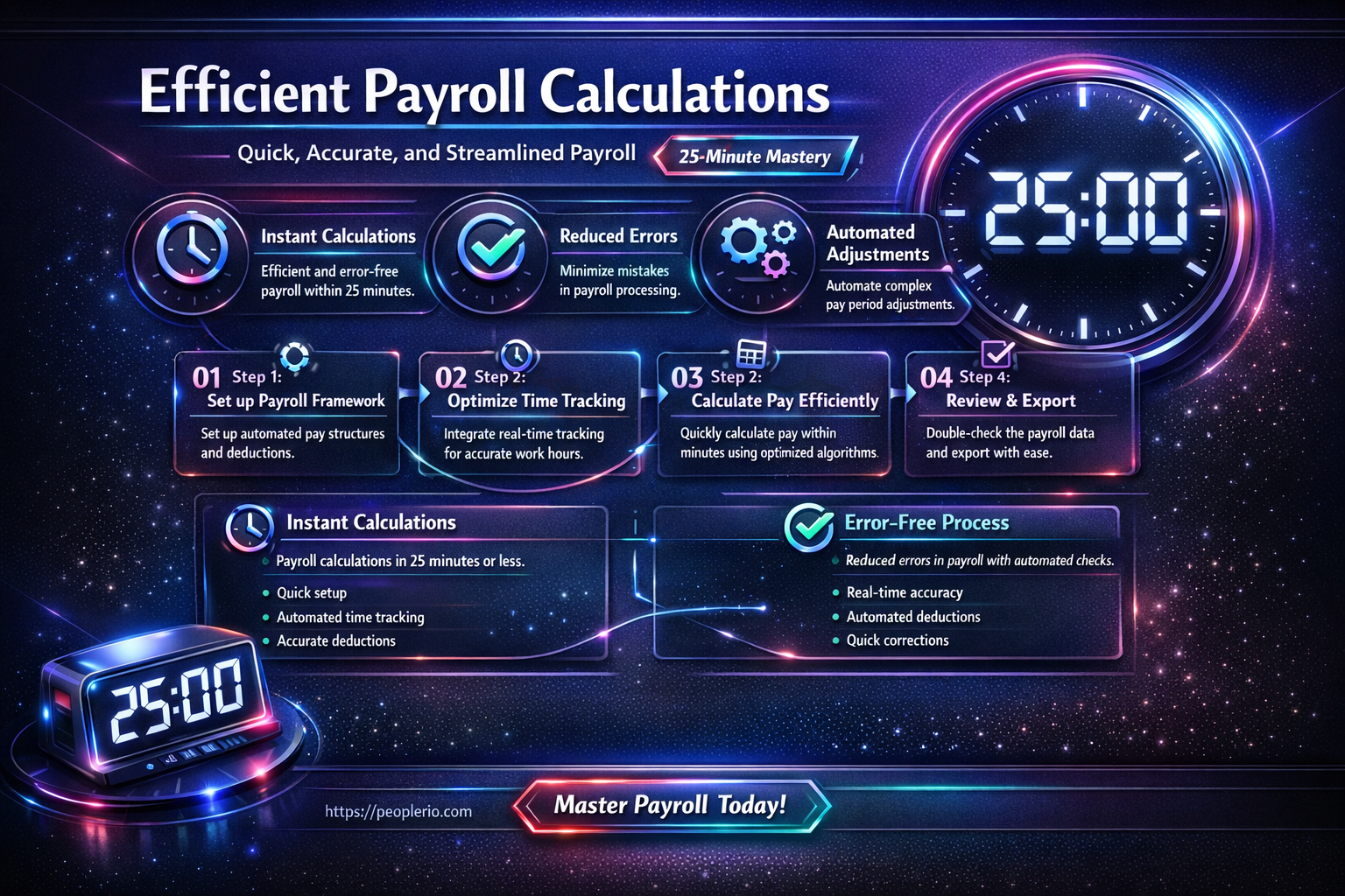 how to calculate 25 minutes for payroll
