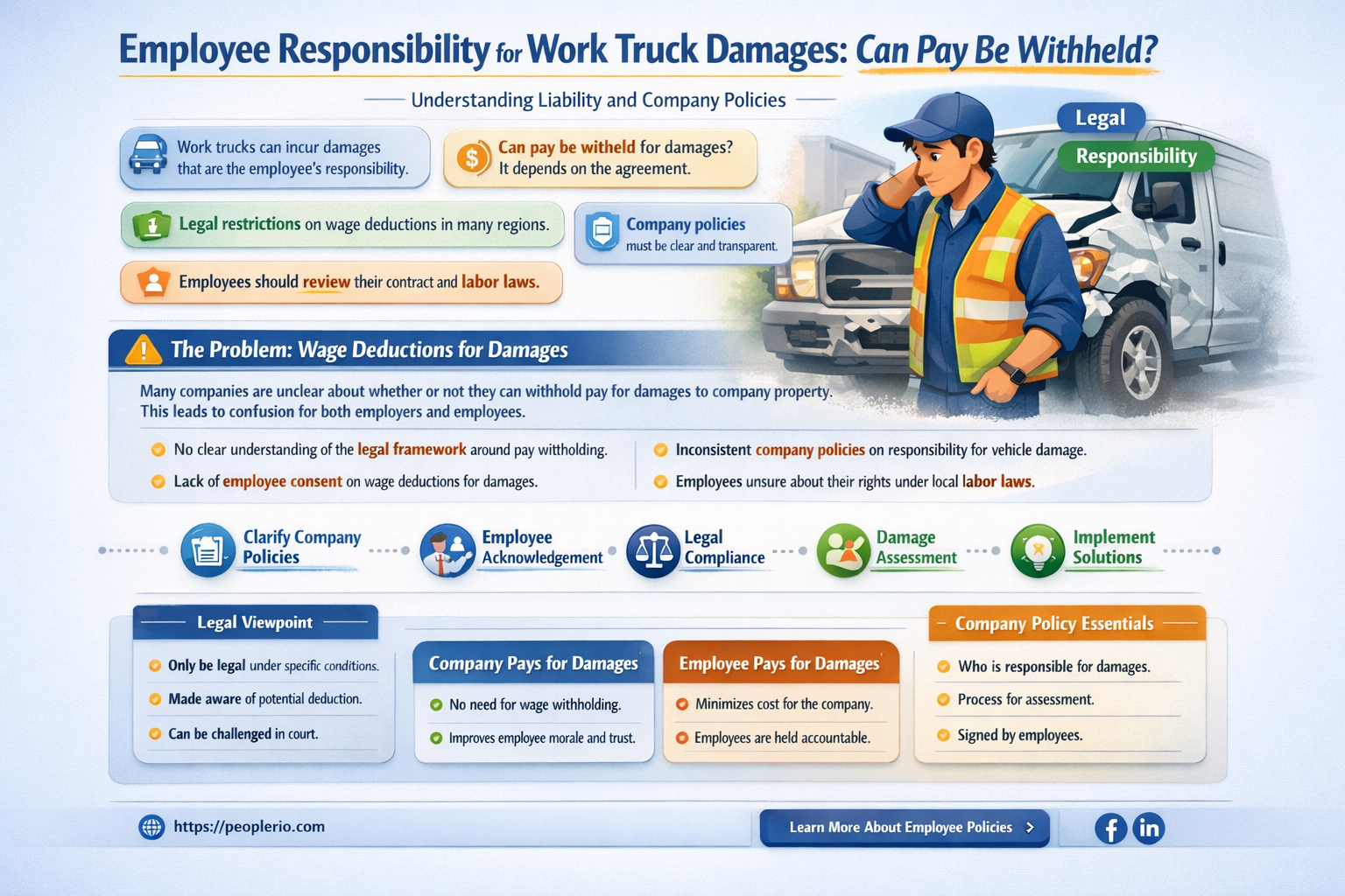 can an employee withhold pay for damages to work truck