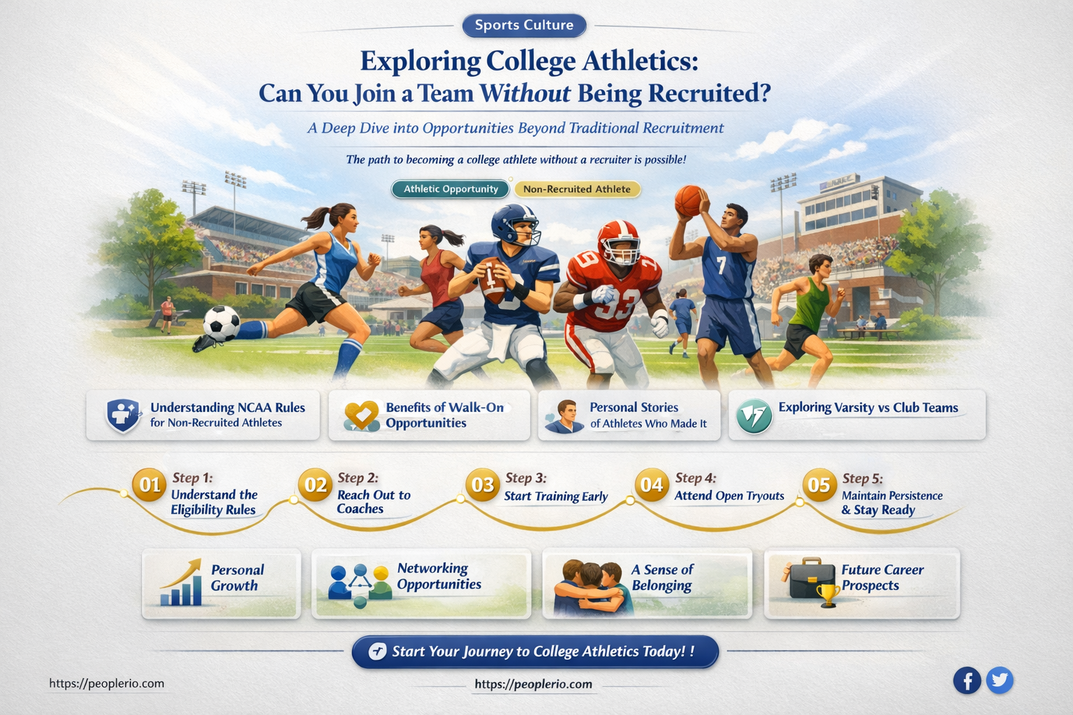 can you play on a college team without being recruited