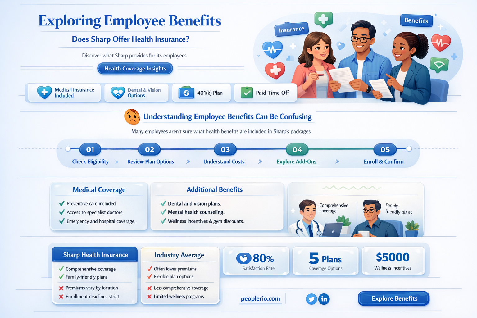does sharp give their employee health insurance