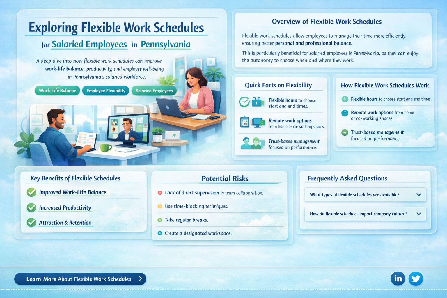 can a pennsylvania salaried employee work a flexible work schedule