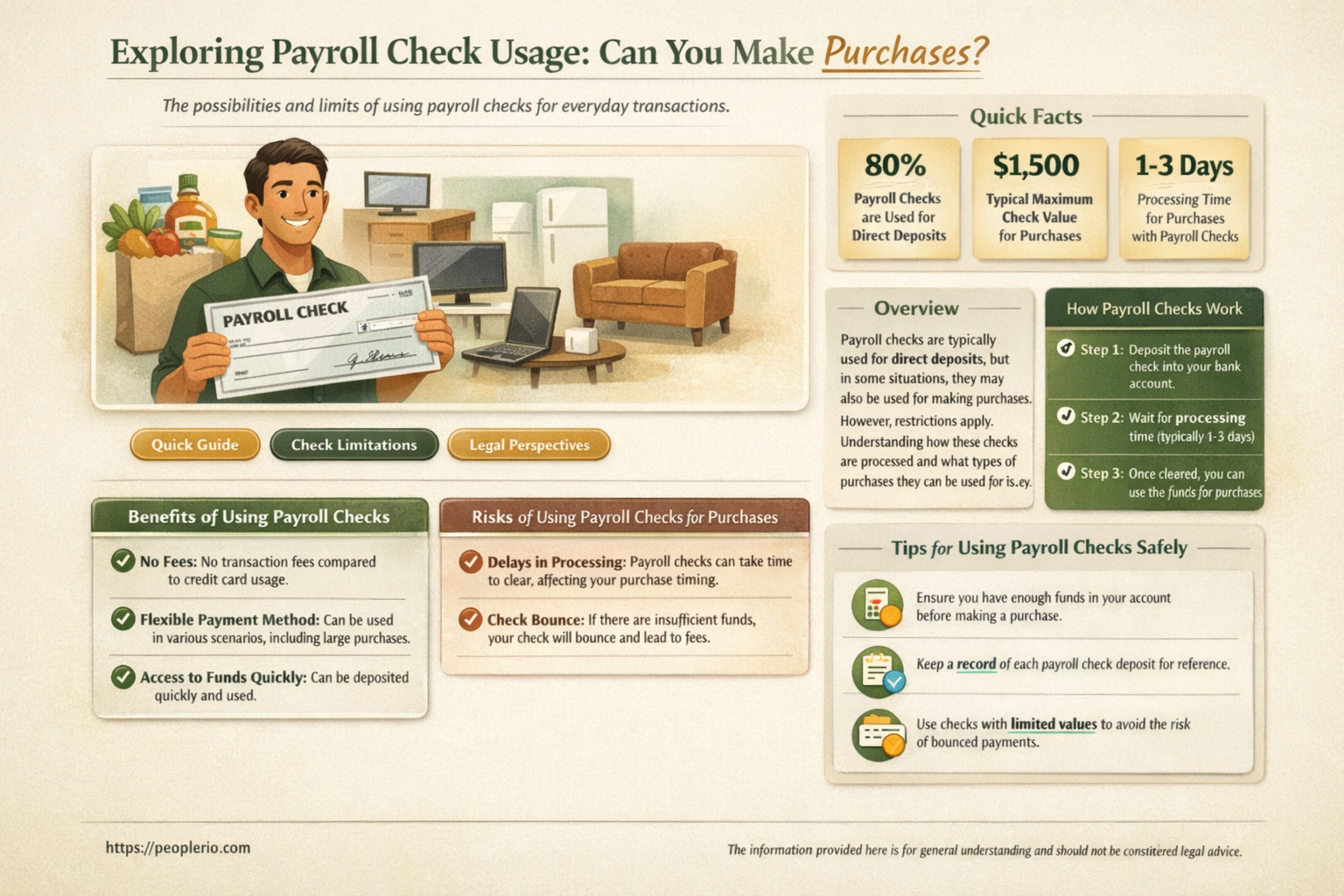 can i use a payroll check to buy something