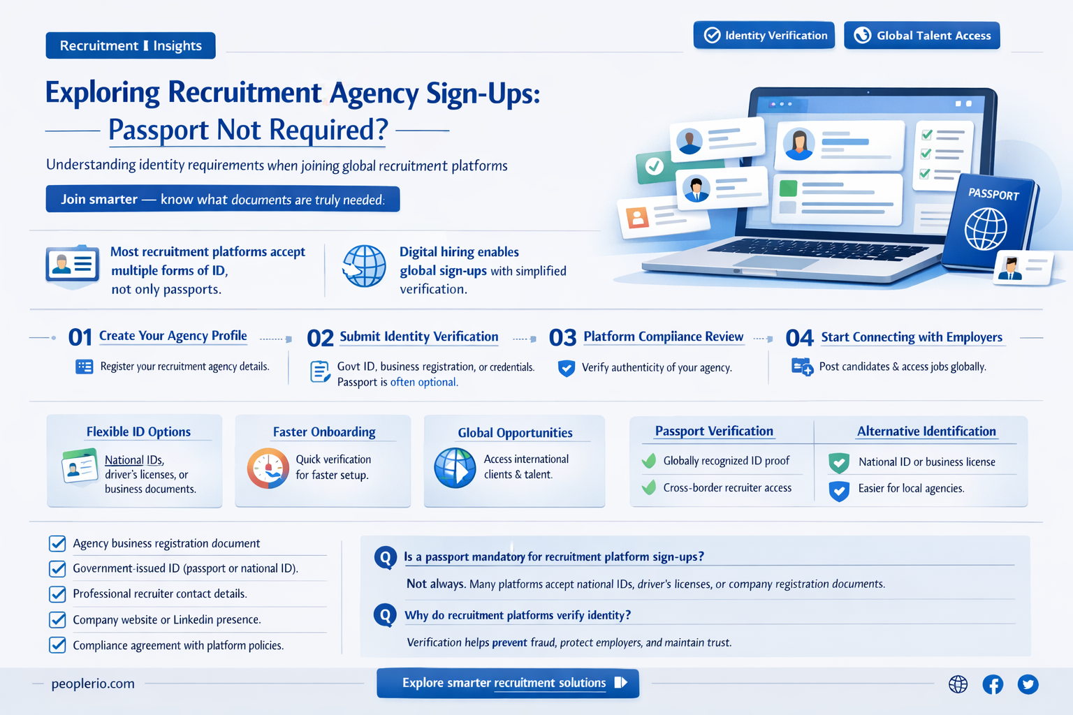 can you sign up to a recruitment agency without passport