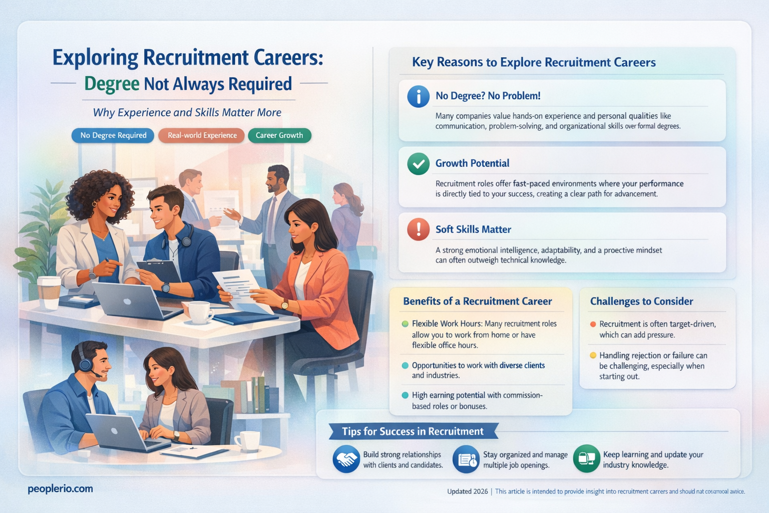 can i work in the recruitment agency without a degree