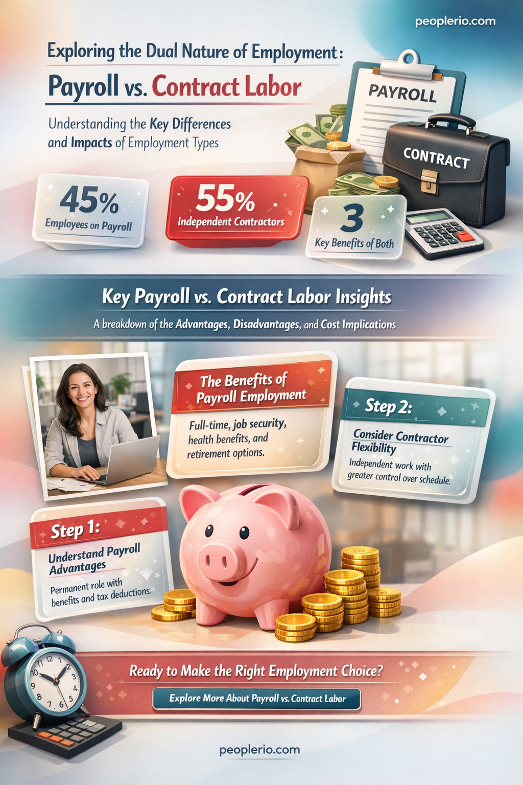 can an employee be payroll and contract labor