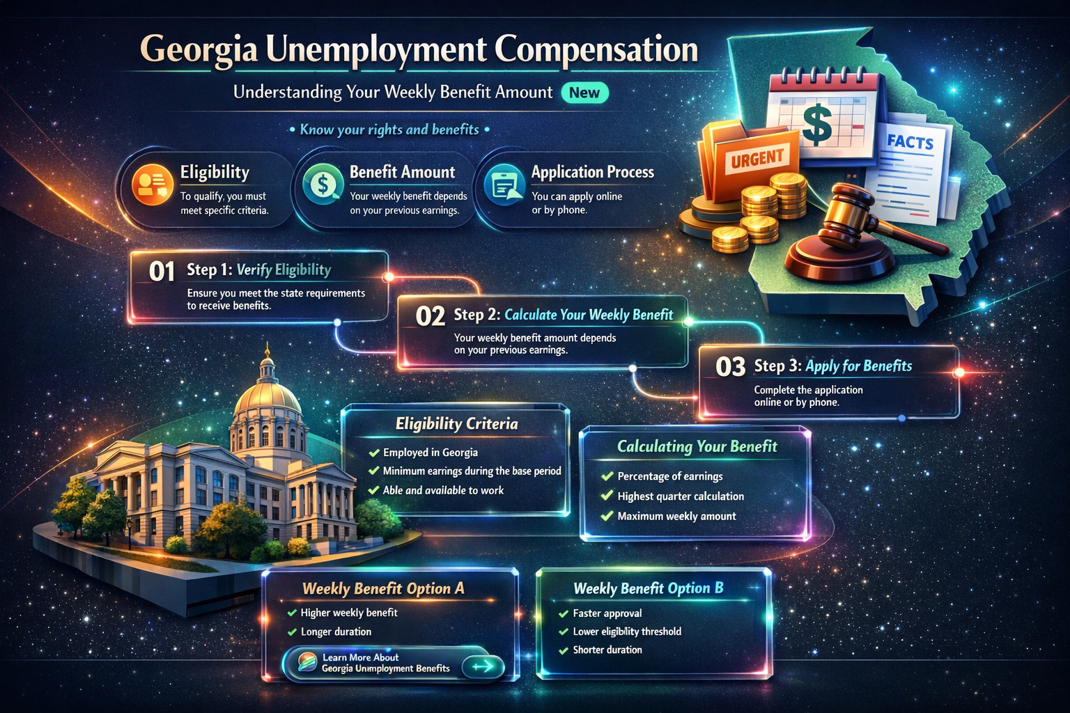 how much is unemployment compensation in Georgia