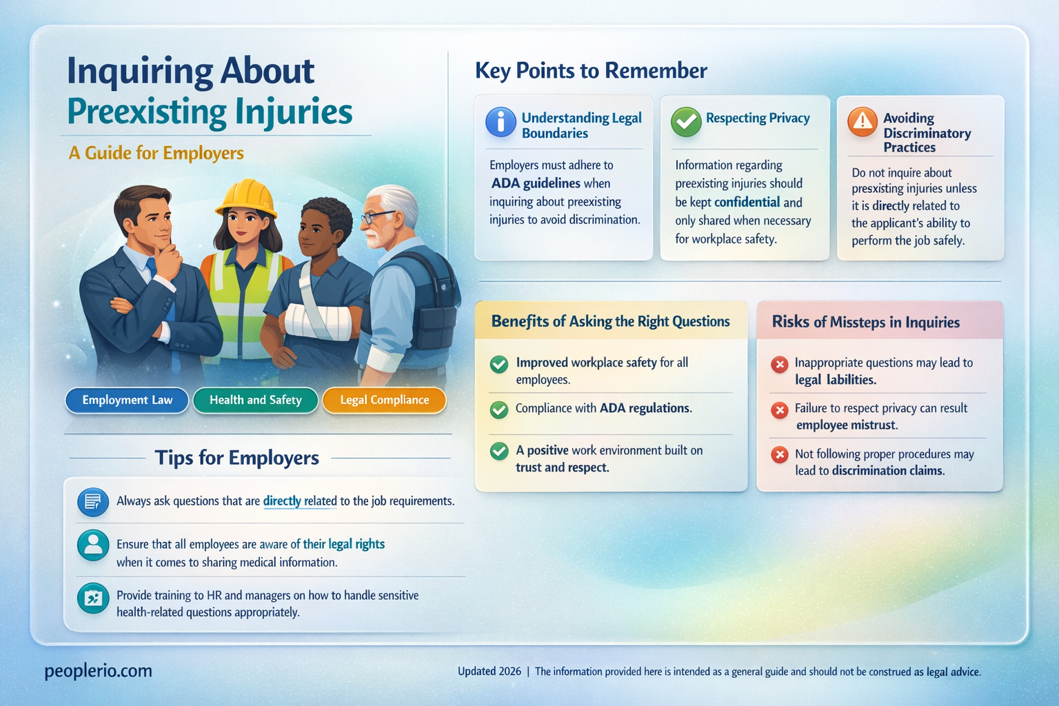 can you ask a future employee about preexisting injuries