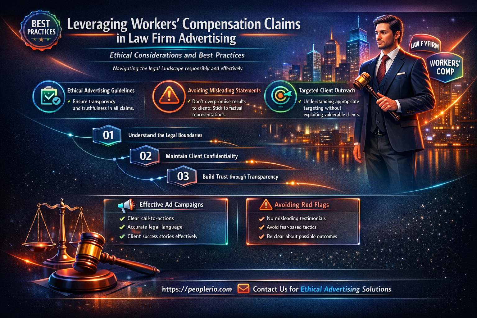 can a law firm use workers compensation claim in advertising