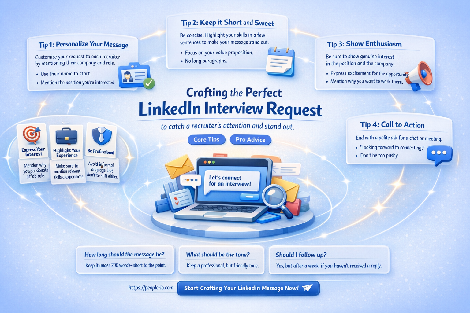 how to ask a recruiter for an interview on linkedin