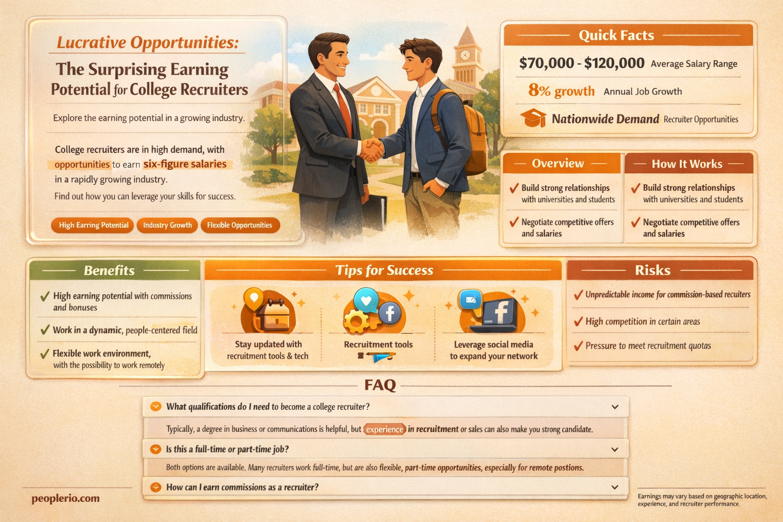 can a college recruiter make a lot of money