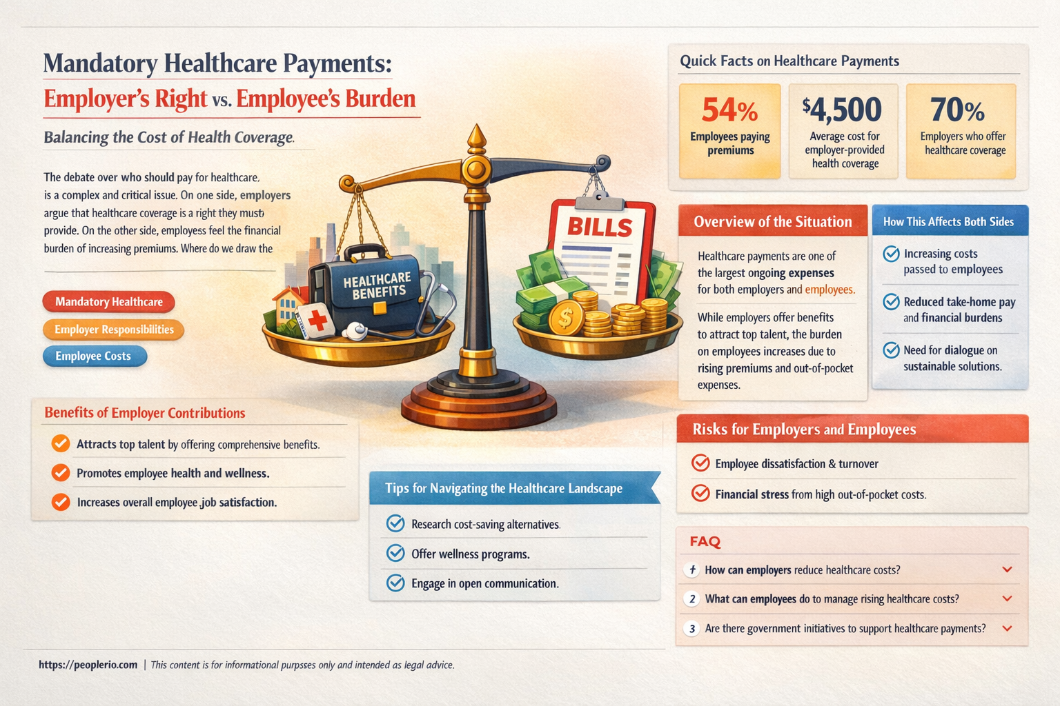 can an employer make an employee finish paying for healthcare