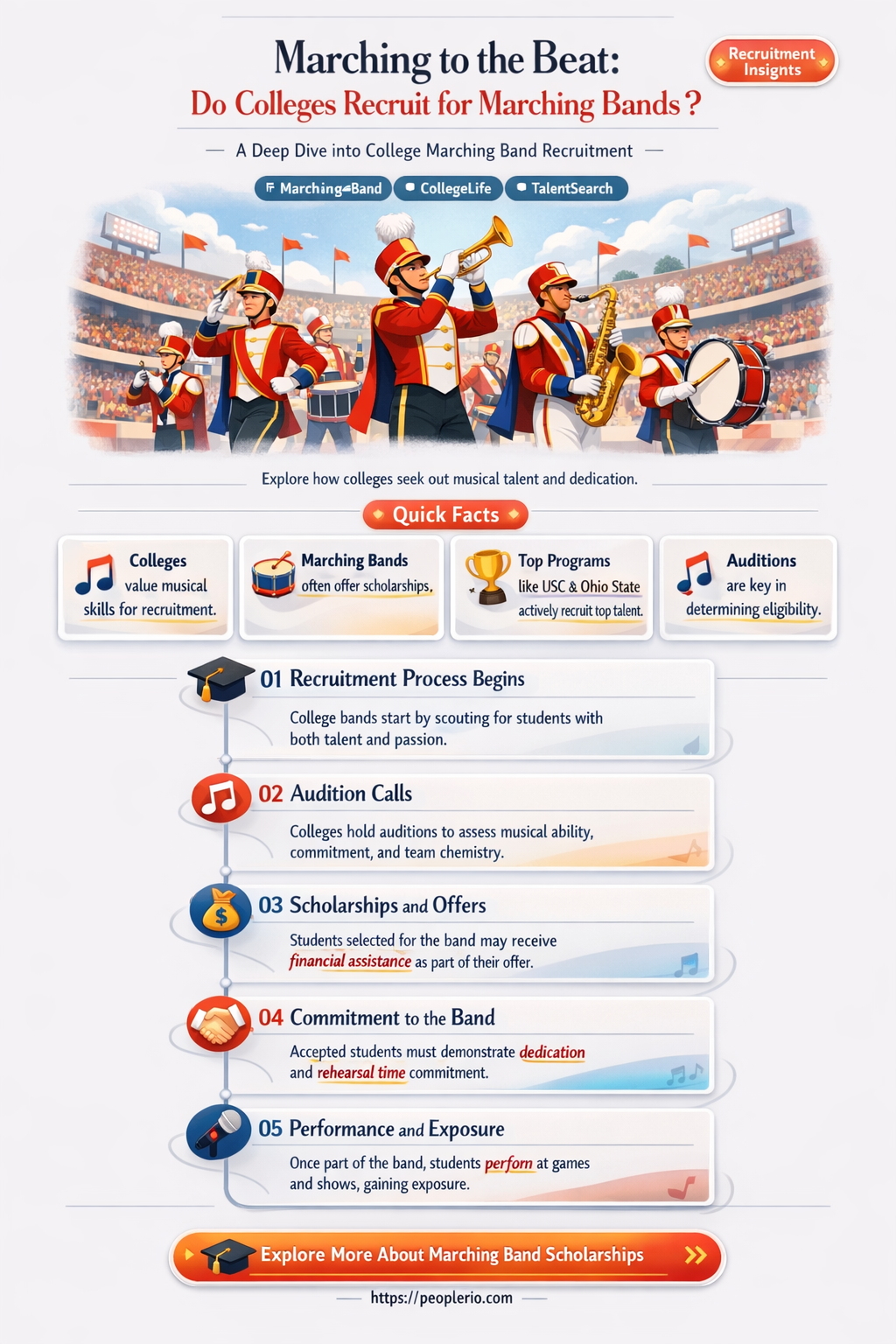 do colleges recruit for marching band
