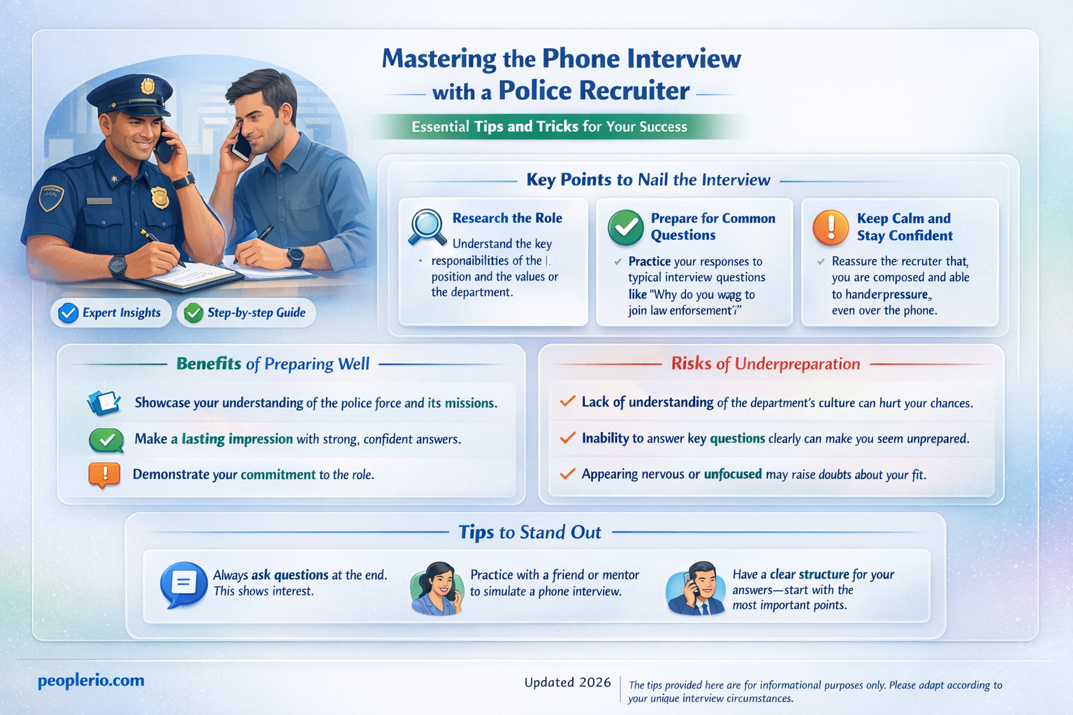how o conduct a phone interview with a police recruiter