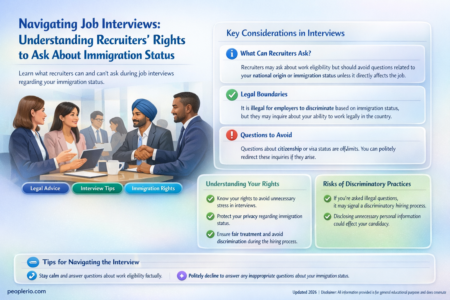 can a recruiter ask me for my immigration status