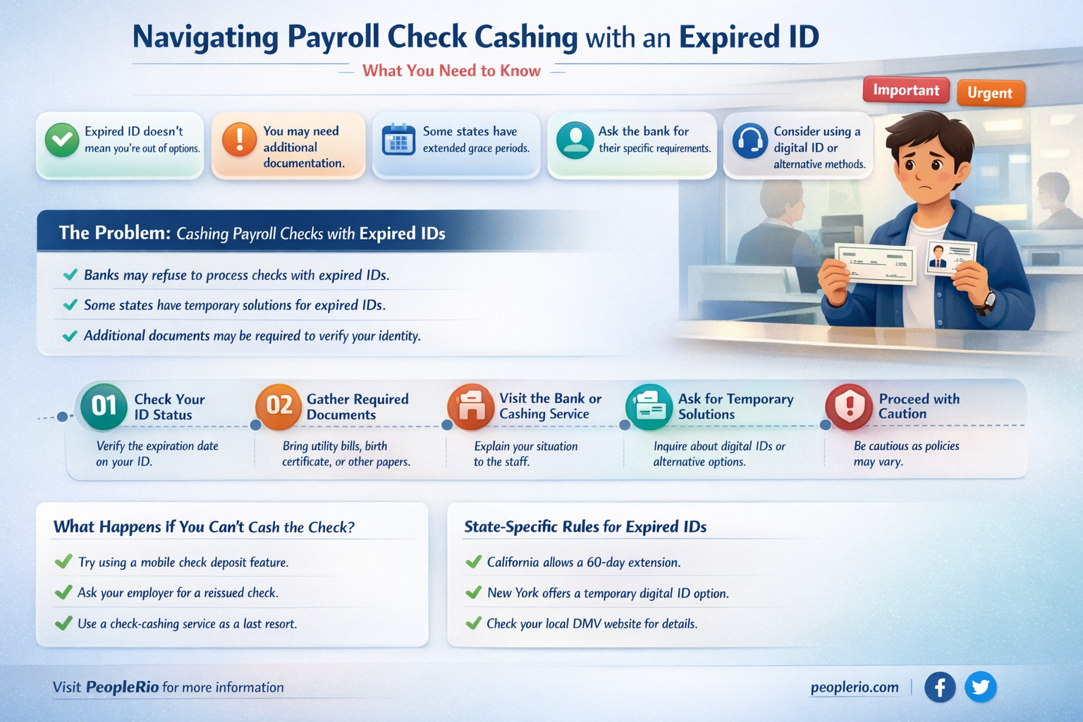 can i cash a payroll check with an expired id