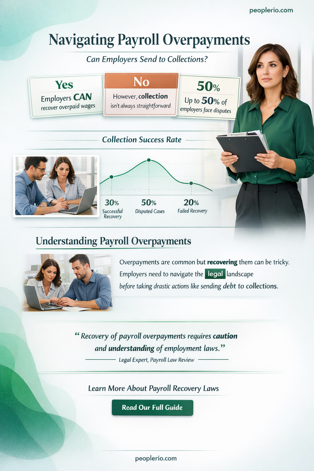 can an employer send to collections for payroll overpayment