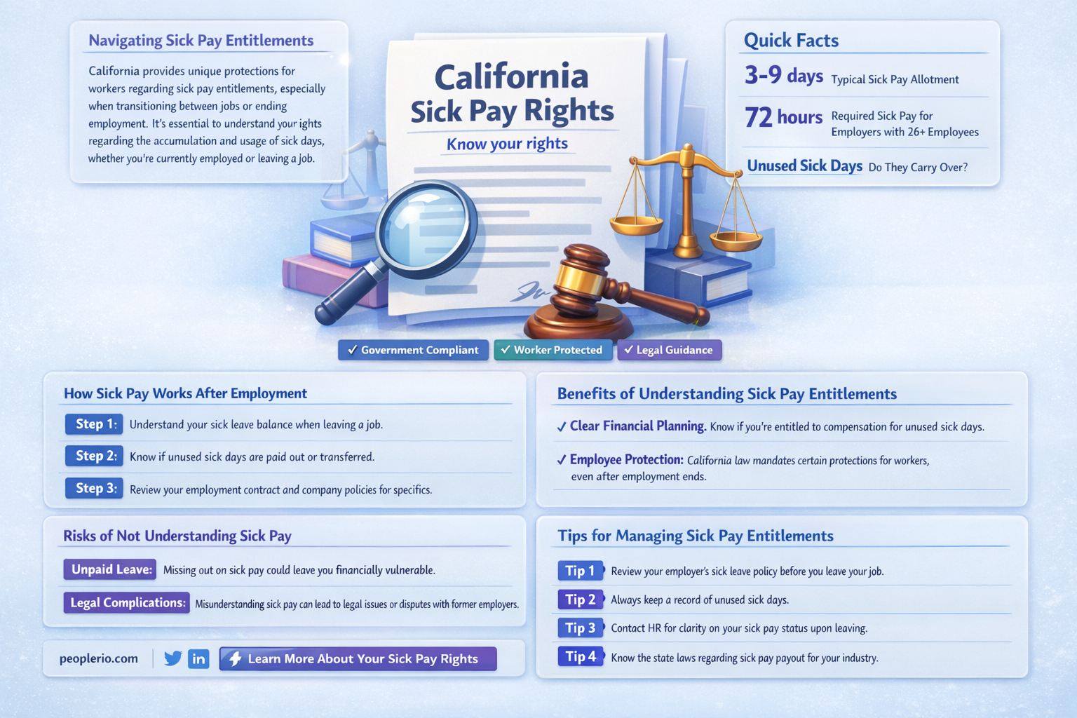 can a california ex-employee ask for sick pay