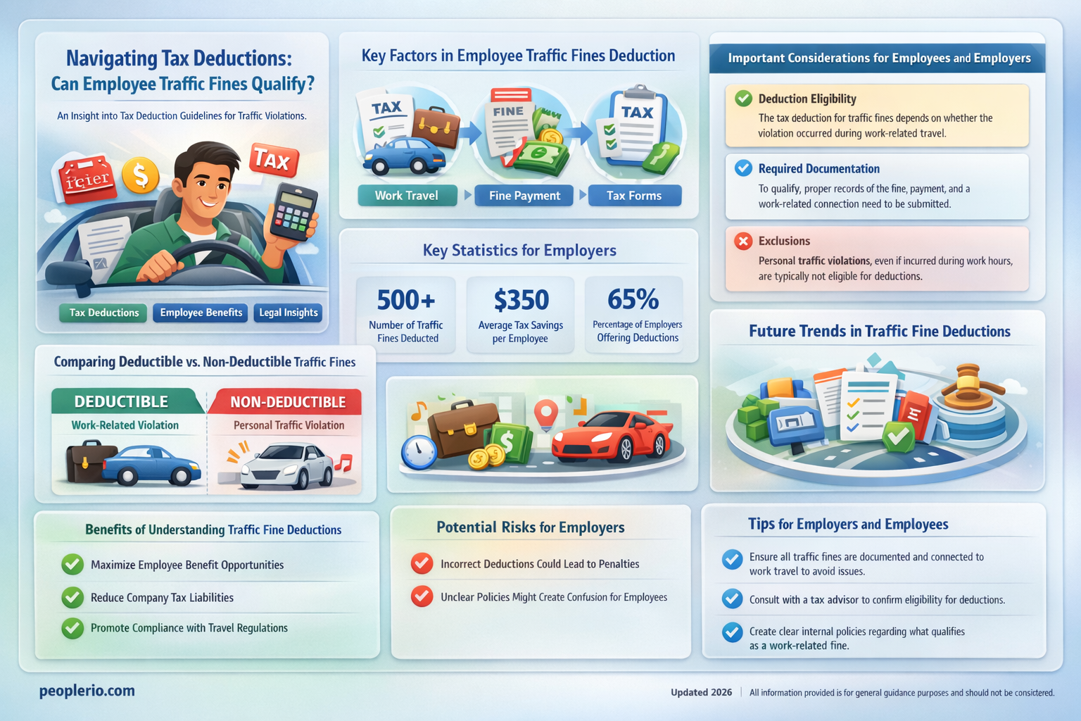 are employee traffic fines tax deductible