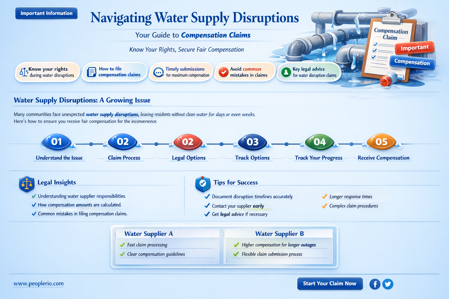 can I claim compensation for loss of water supply