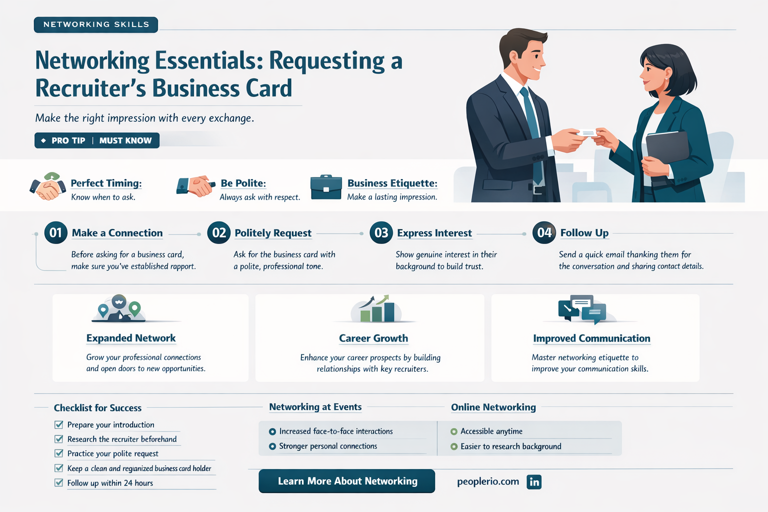 how to ask a recruiter for their business card