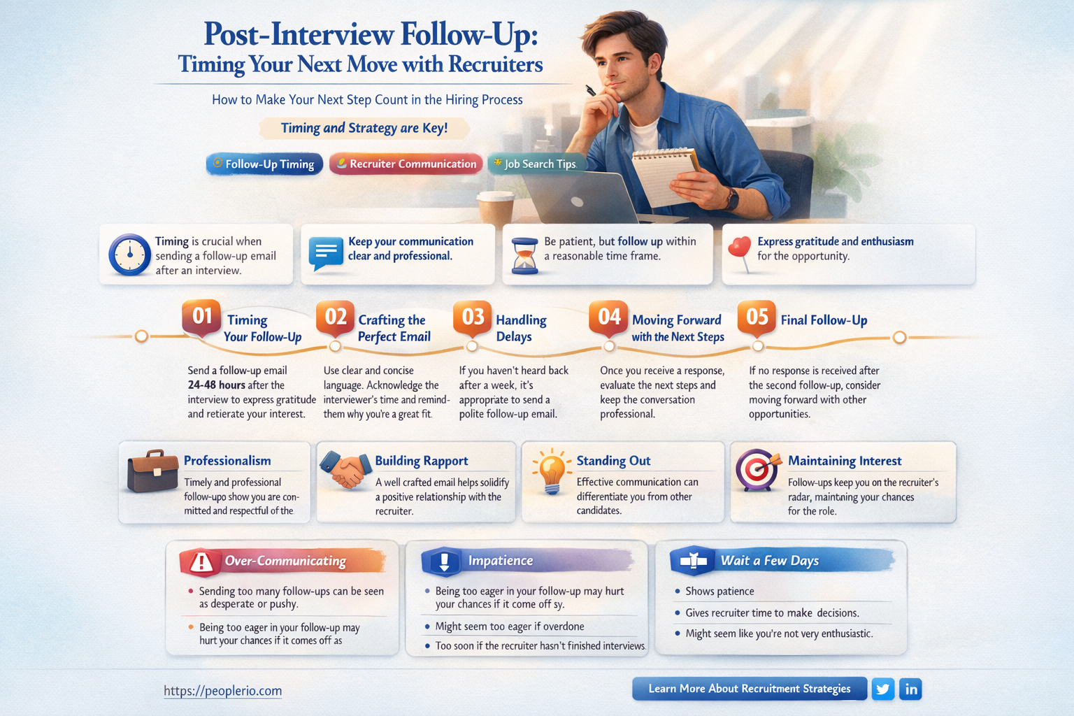 how often to follow up with recruiter after interview