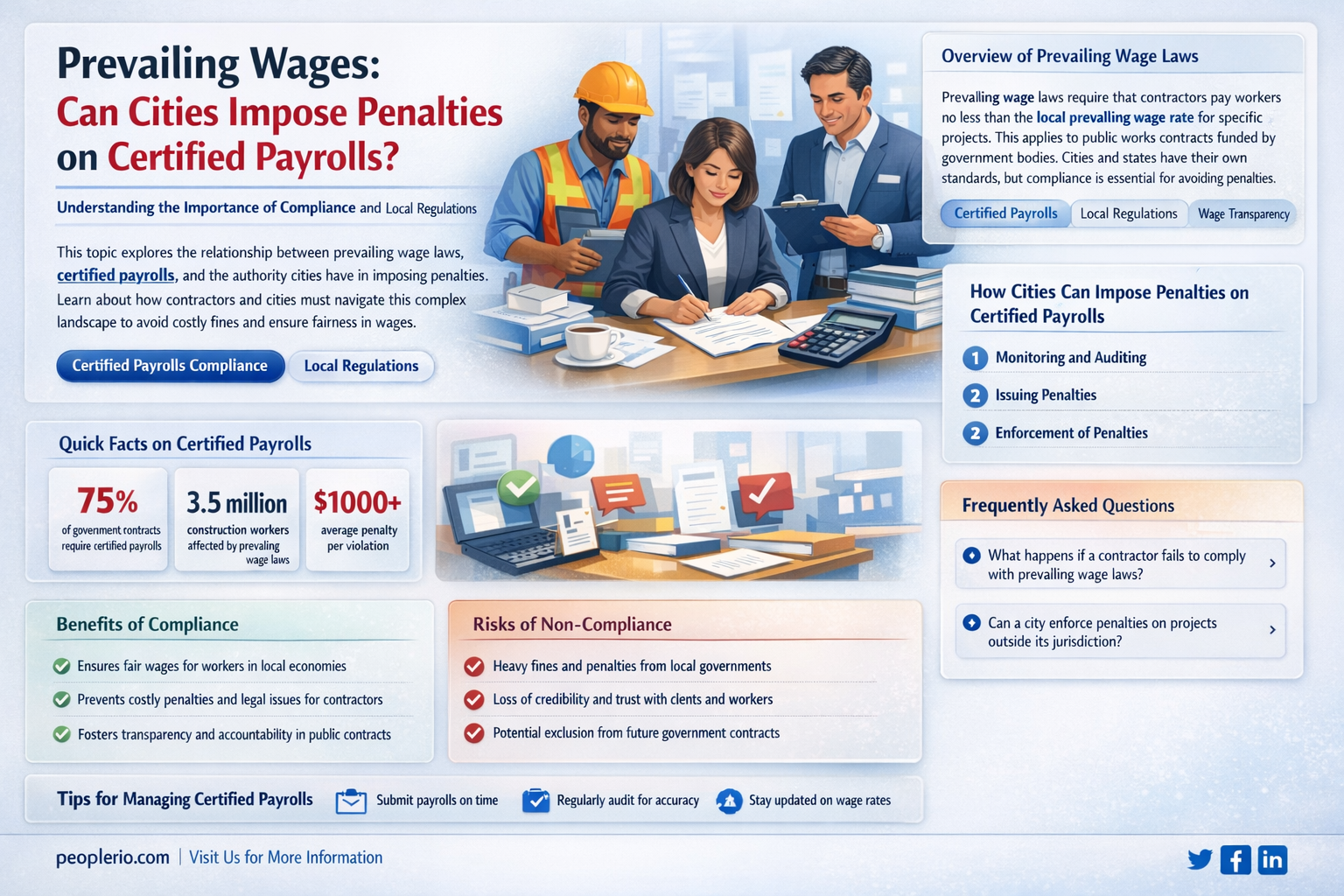 can city impose penalties certified payroll prevailing wages