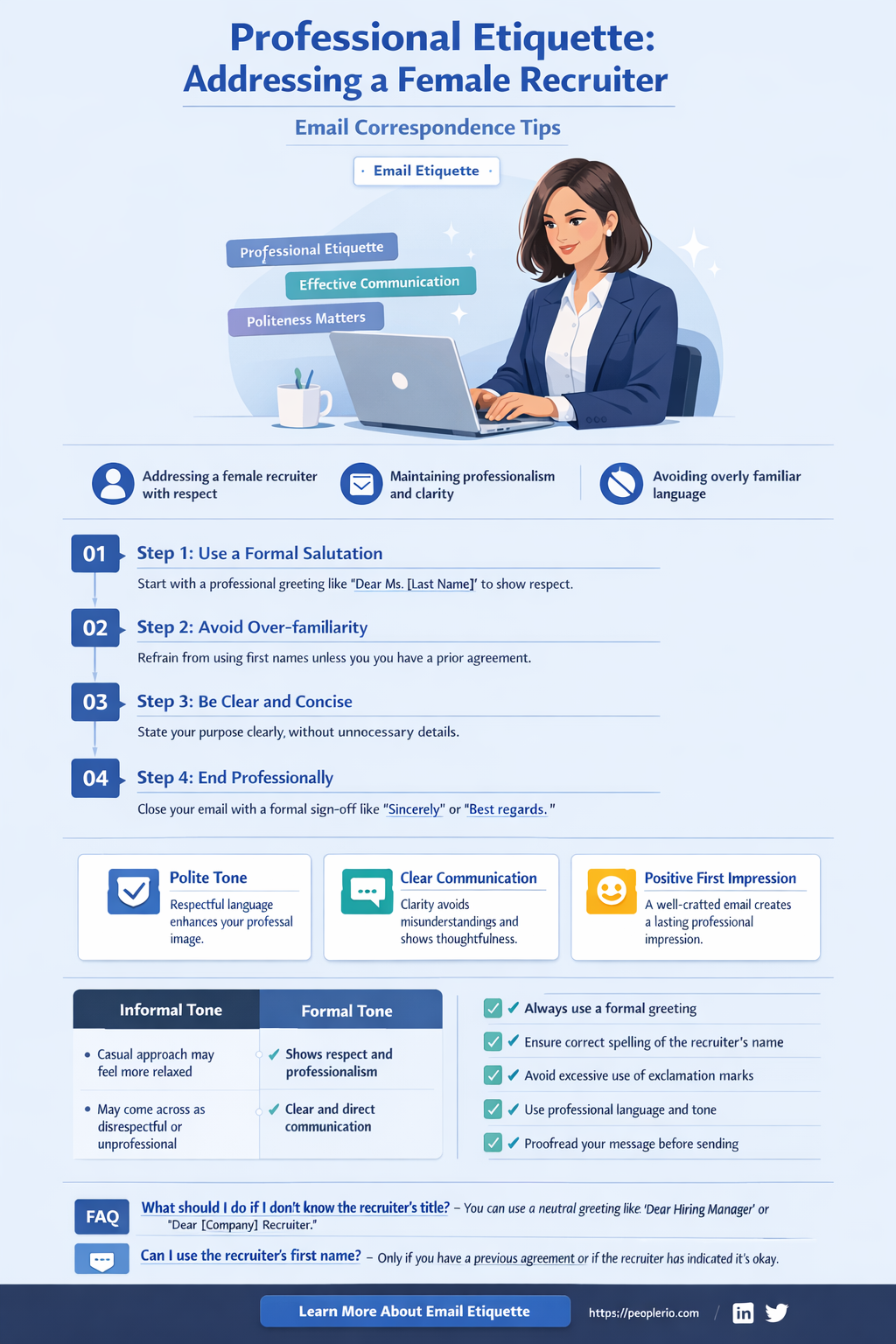 how to address a female recruiter in an email