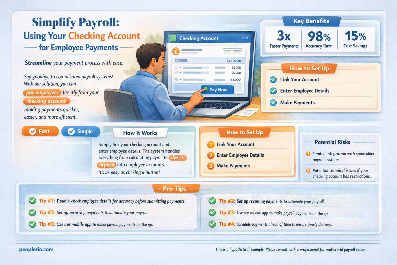 can i use my checking account for payroll