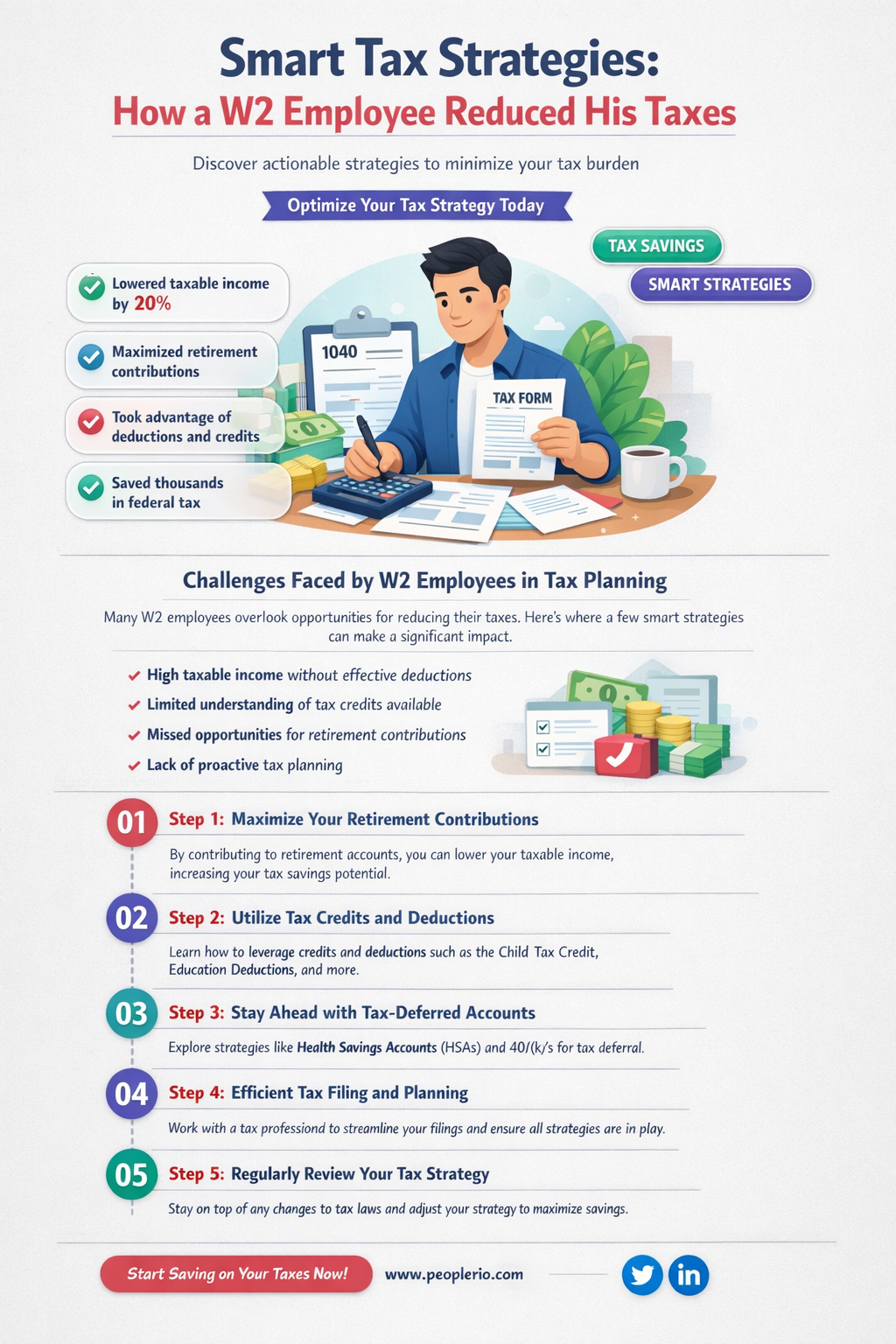 how a w2 employee reduced his taxes