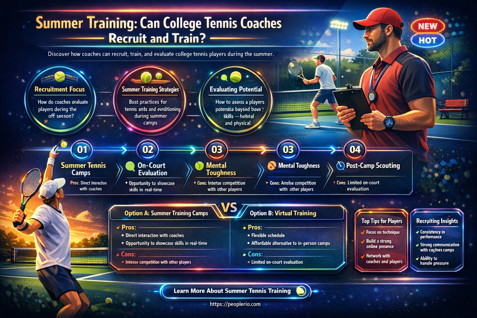 can college tennis coaches coach train recruits in summer
