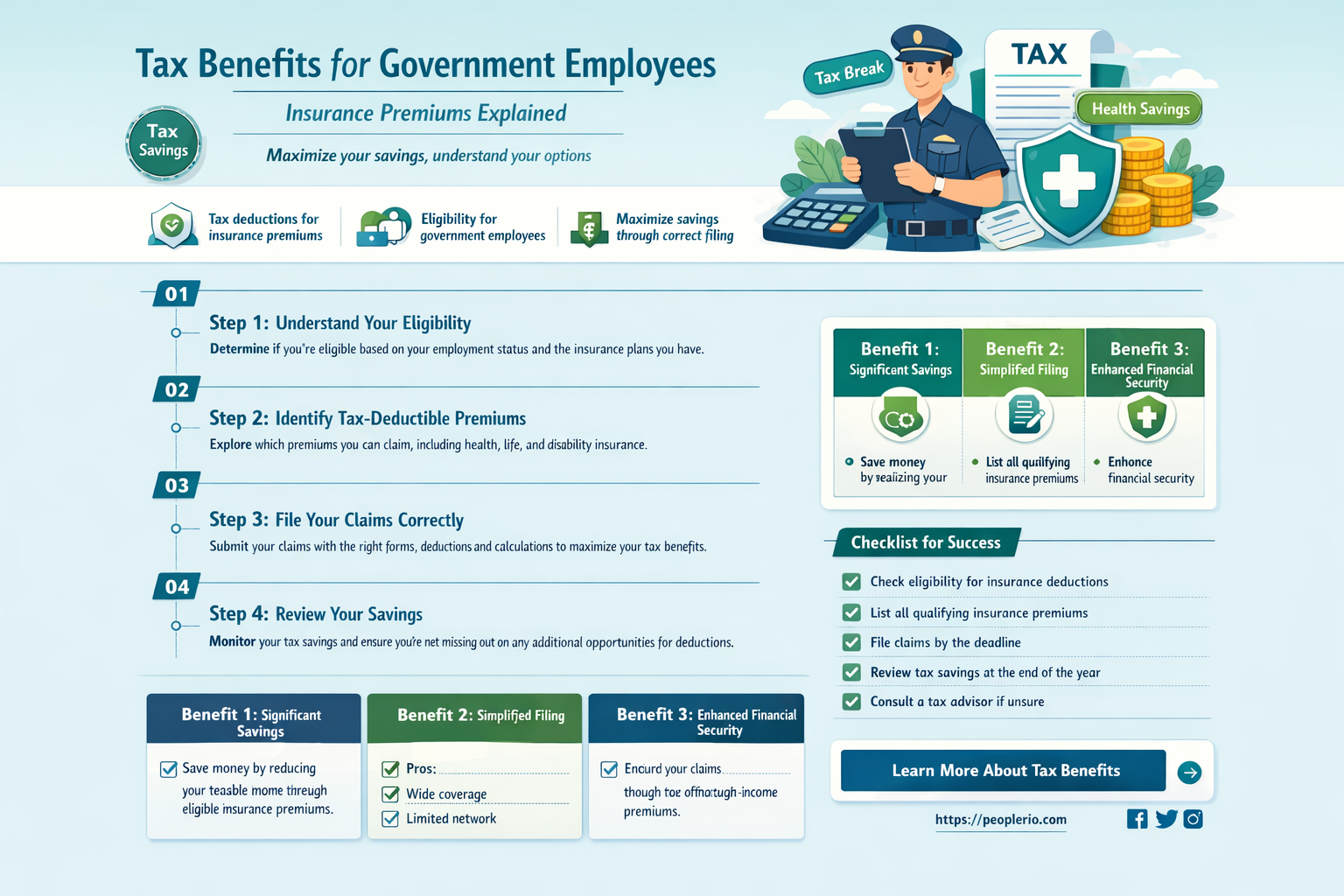 can a government employee claim insurance premiums on taxes