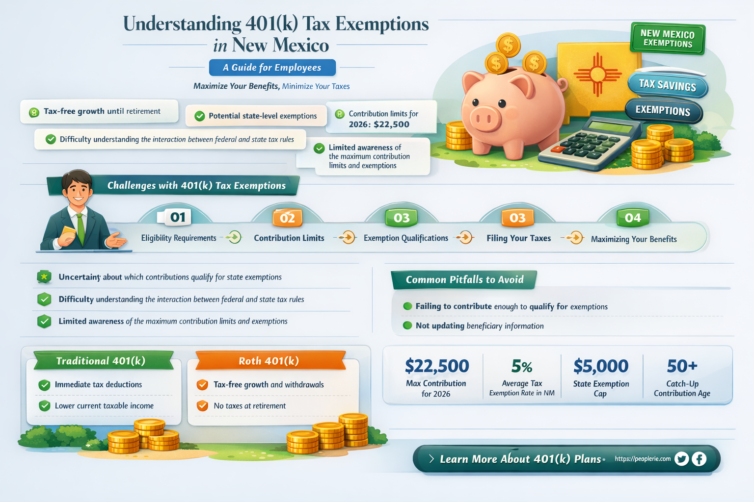 are employee 401 k exempt from new mexico income tax