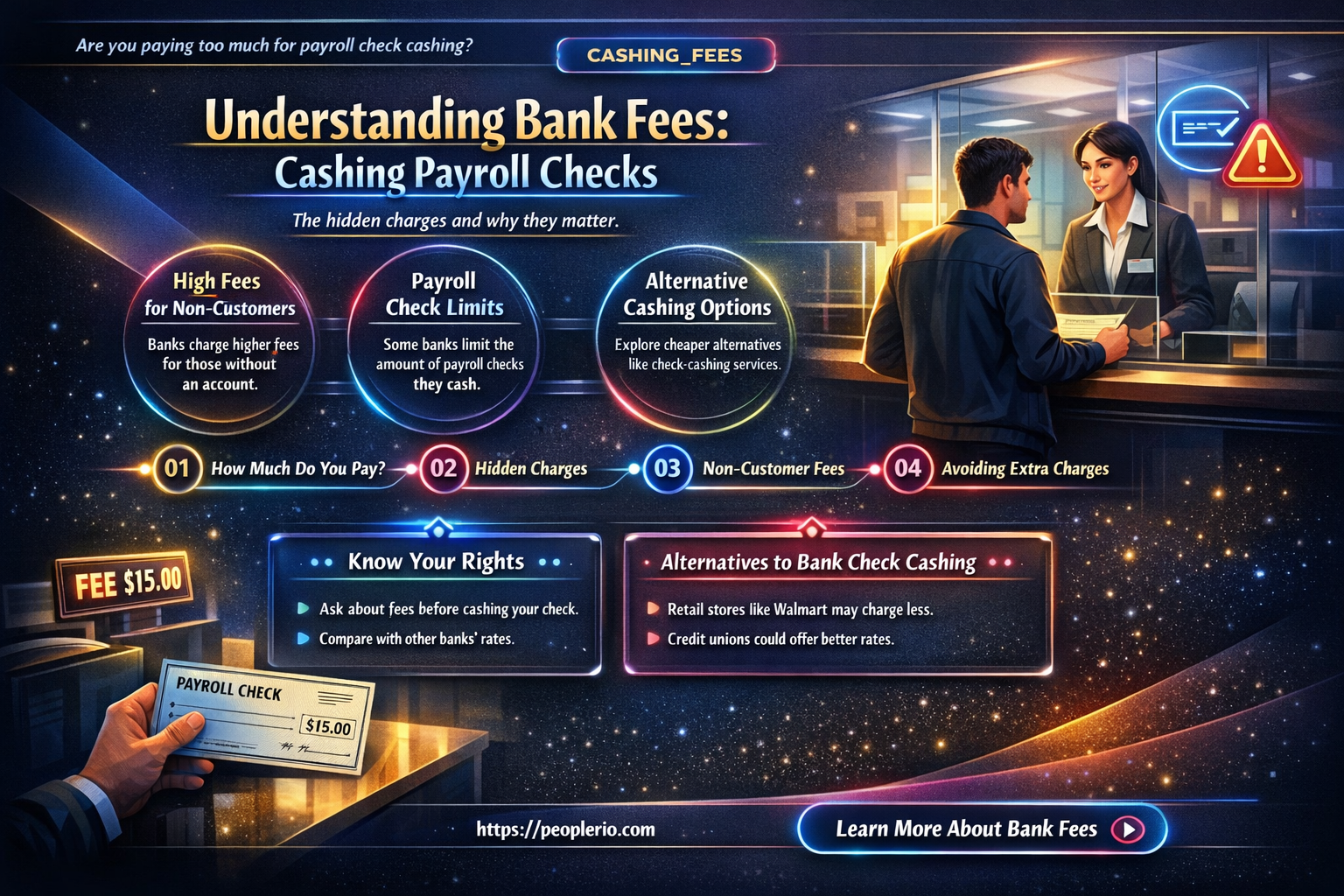 can a bank charge you to cash a payroll check