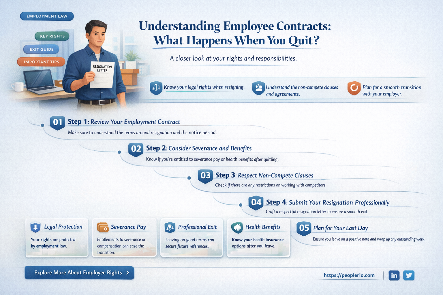 are employee contracts terminated after the worker quits