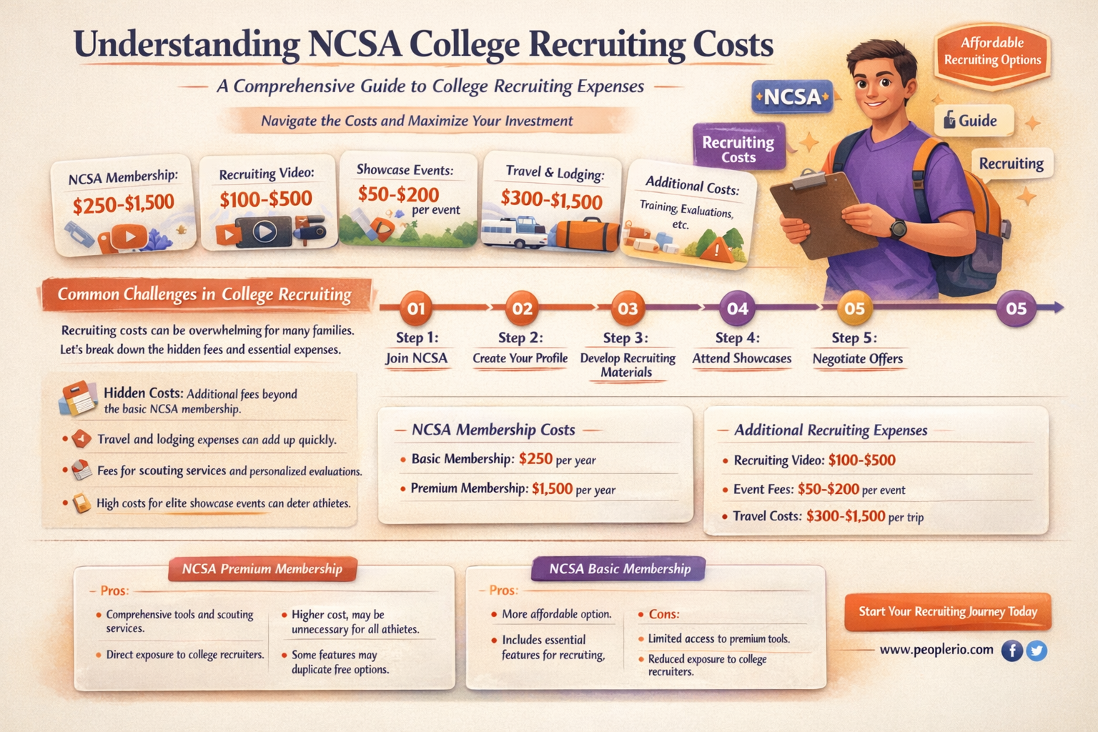 what is ncsa college recruiting cost
