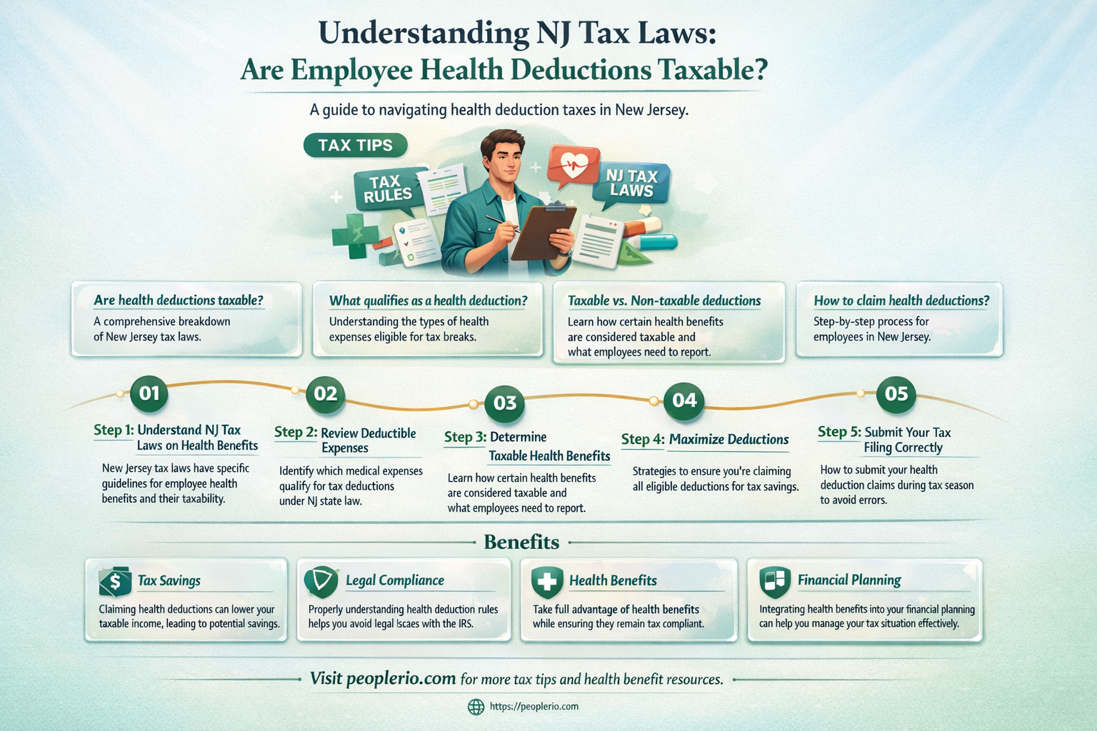 are employee health deductions taxable in nj