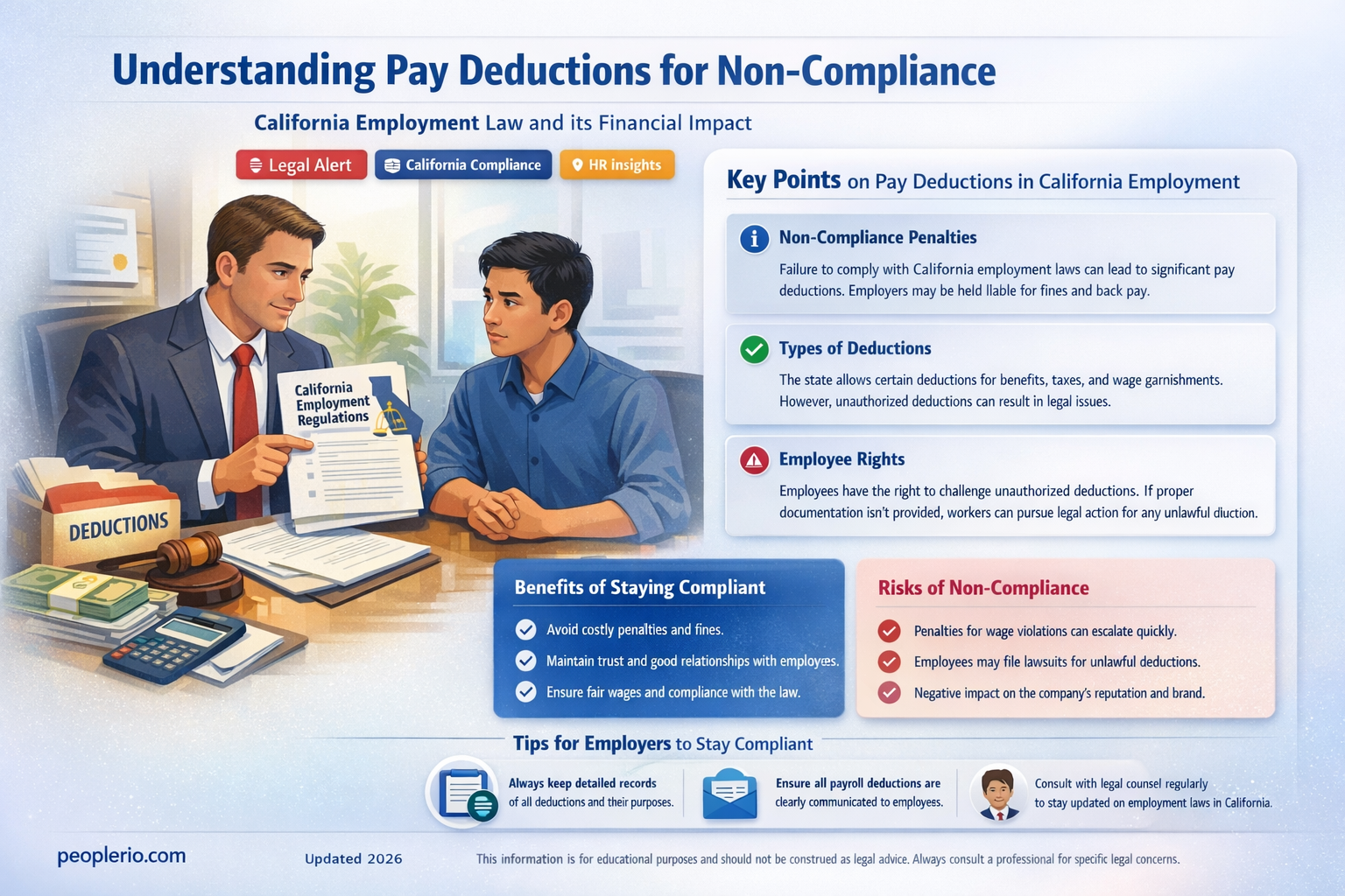 can a ca employee deduct pay for not following directives