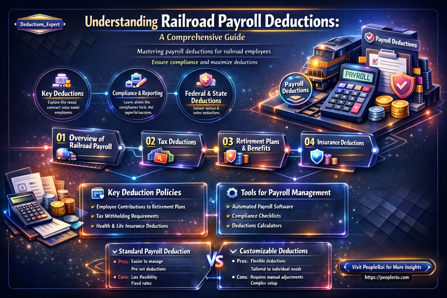 how are railroad payroll deductions calculated