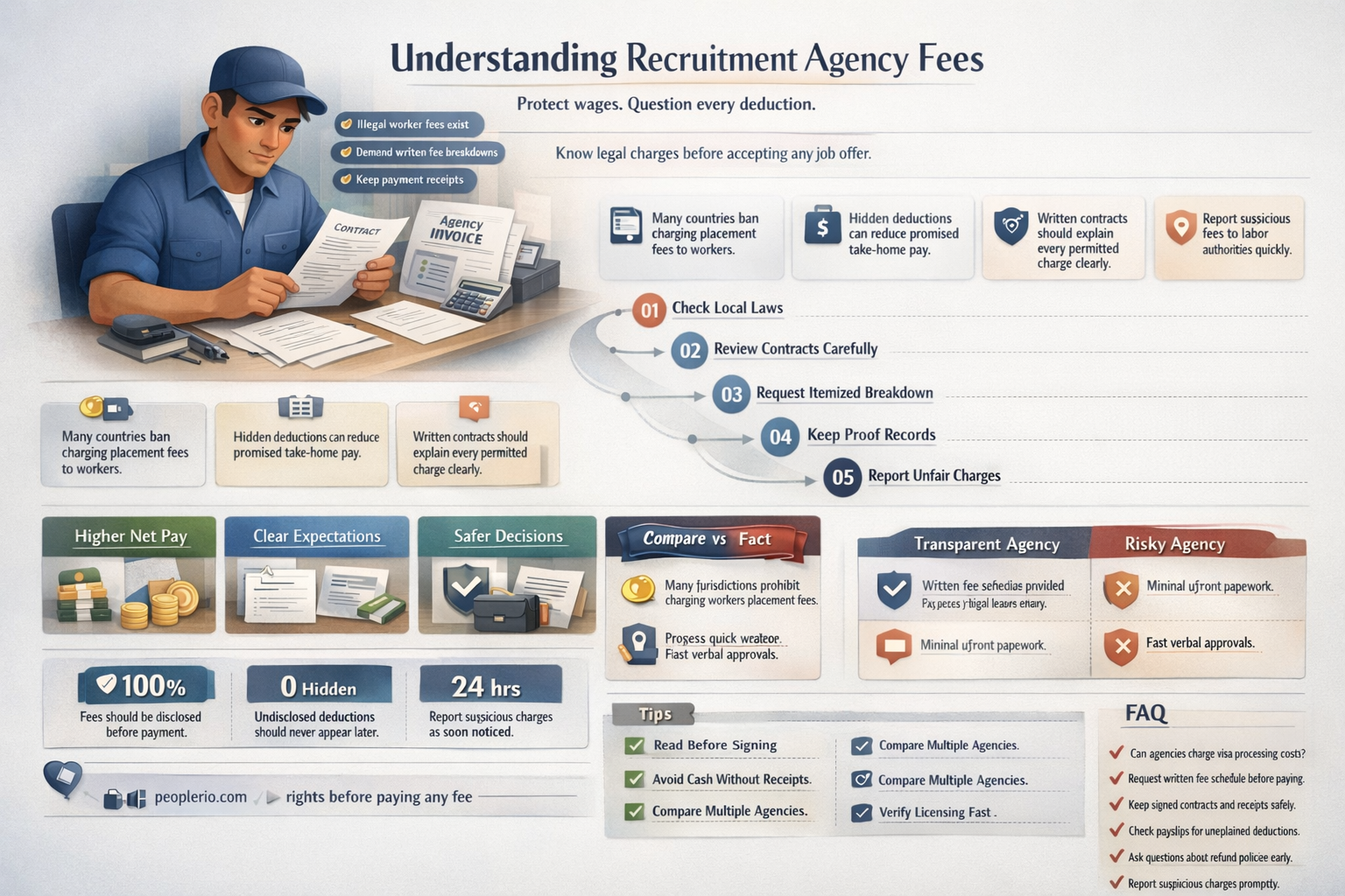 do recruitment agencies take fees off workers