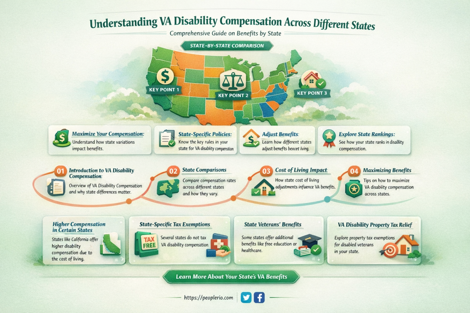 does va disability pay change from state to state