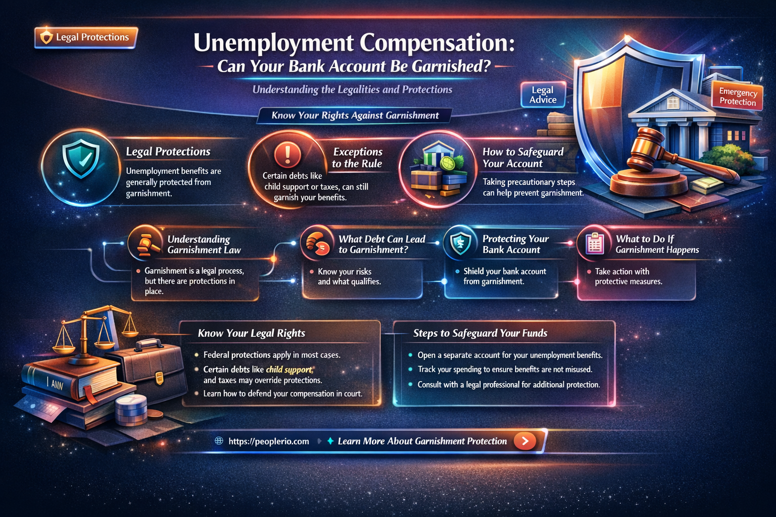 can unemployment compensation garnish bank accounts