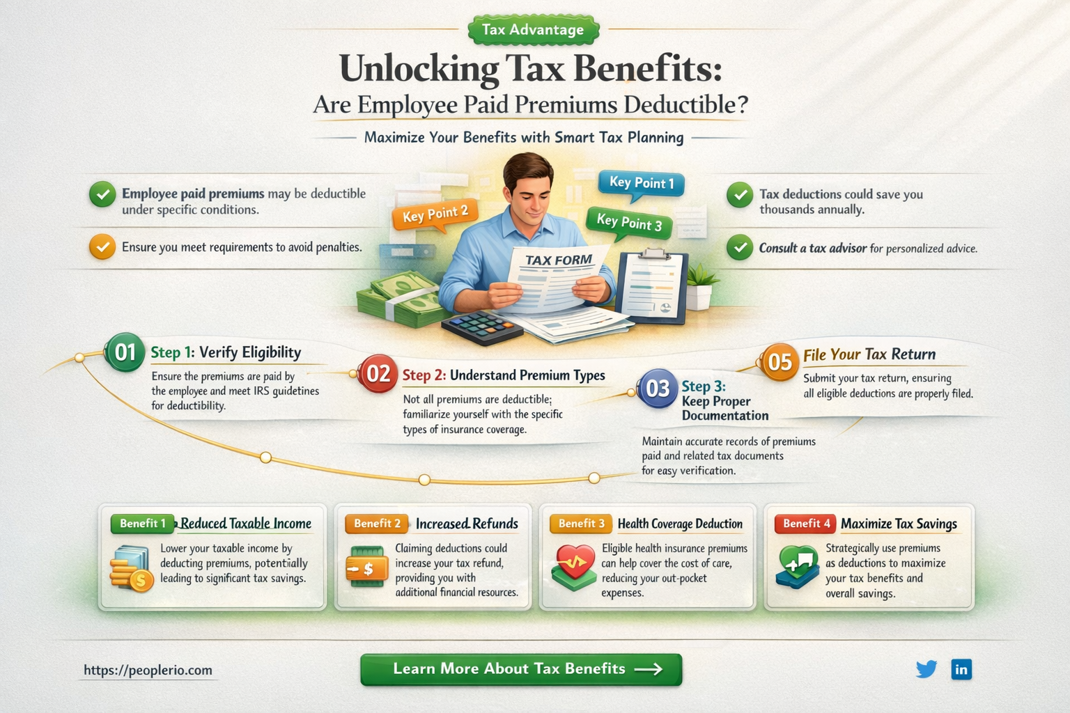 are employee paid benefit premiums tax deductible