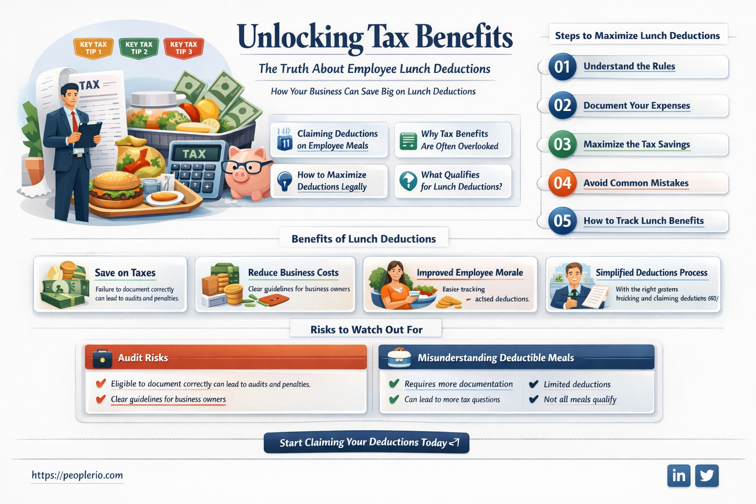 are employee lunches tax deductible